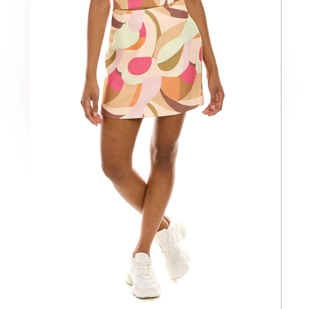 C/MEO COLLECTIVE Colorful Abstract Patterned Women's Skirt. Size XXS.